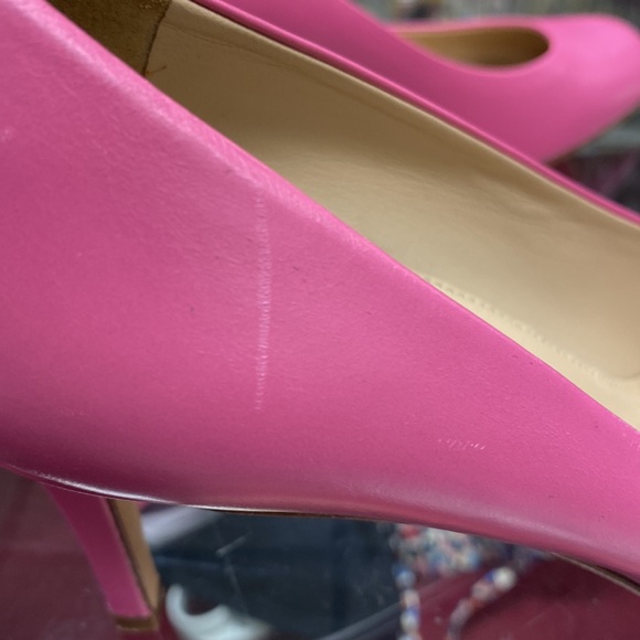 J Crew Pink Leather Heels - Sz 8 - Picture 6 of 7